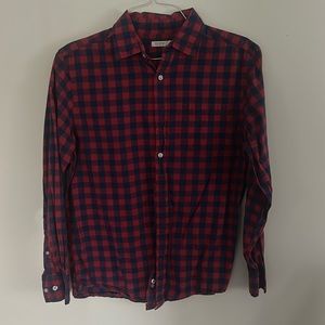 Sonoma LS Long Sleeve Casual Button Down Men’s Shirt in Medium M Red and Blue